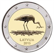 Letland 2 euro 2015 Bescherming zwarte ooievaar UNC